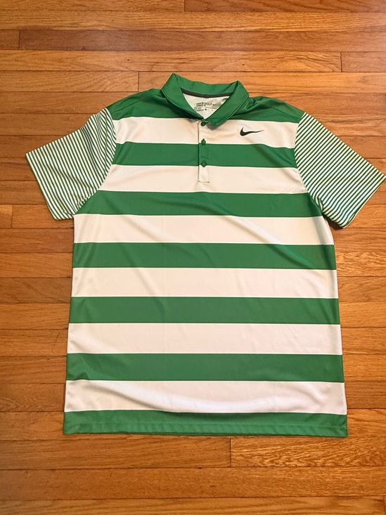 Nike Other - Nike Men’s Green and White Striped Polo